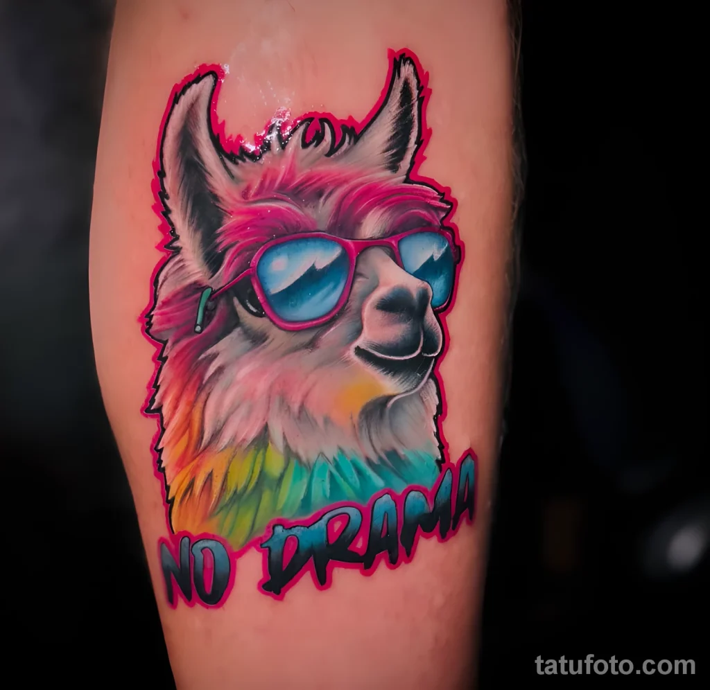 Значение татуировки Лама - пример рисунка тату - 2025 №14 - tatufoto.com