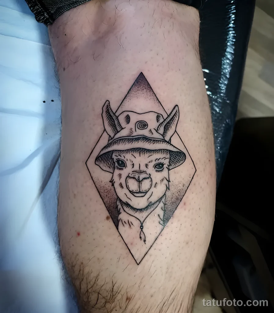 Значение татуировки Лама - пример рисунка тату - 2025 №16 - tatufoto.com
