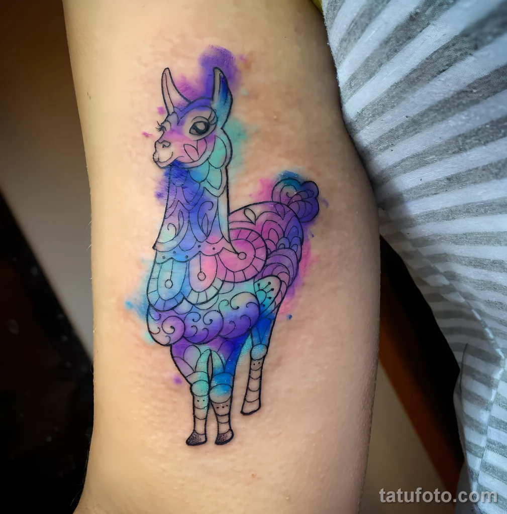 Значение татуировки Лама - пример рисунка тату - 2025 №26 - tatufoto.com
