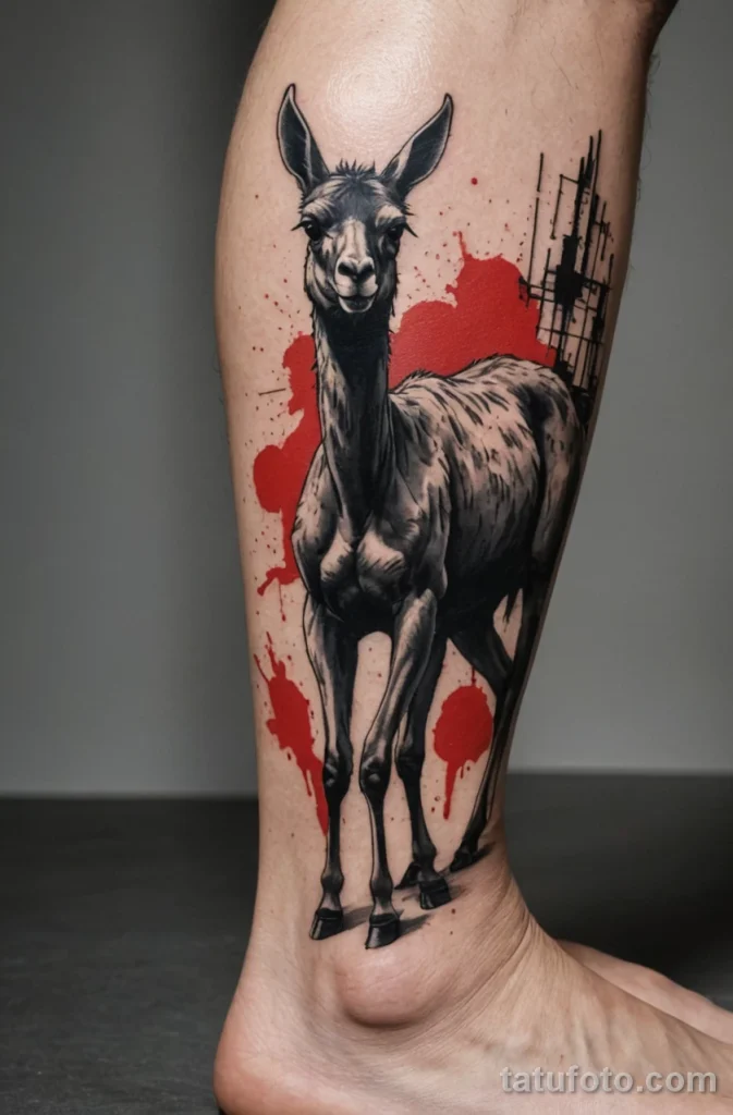 Идея для татуировки с ламой 2025 №51 - tatufoto.com