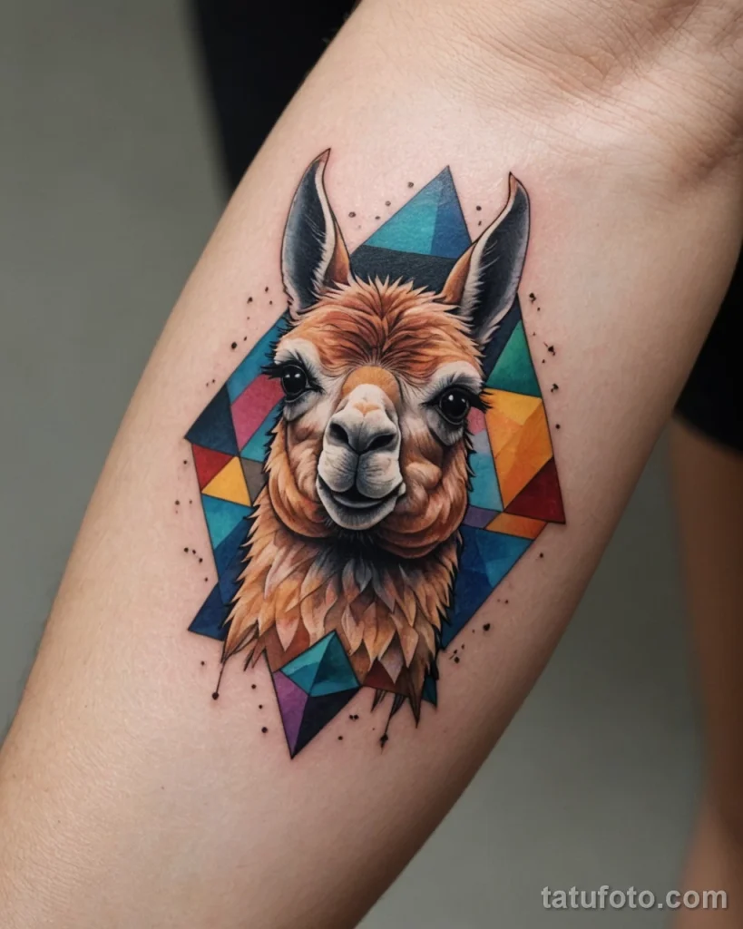 Идея для татуировки с ламой 2025 №60 - tatufoto.com