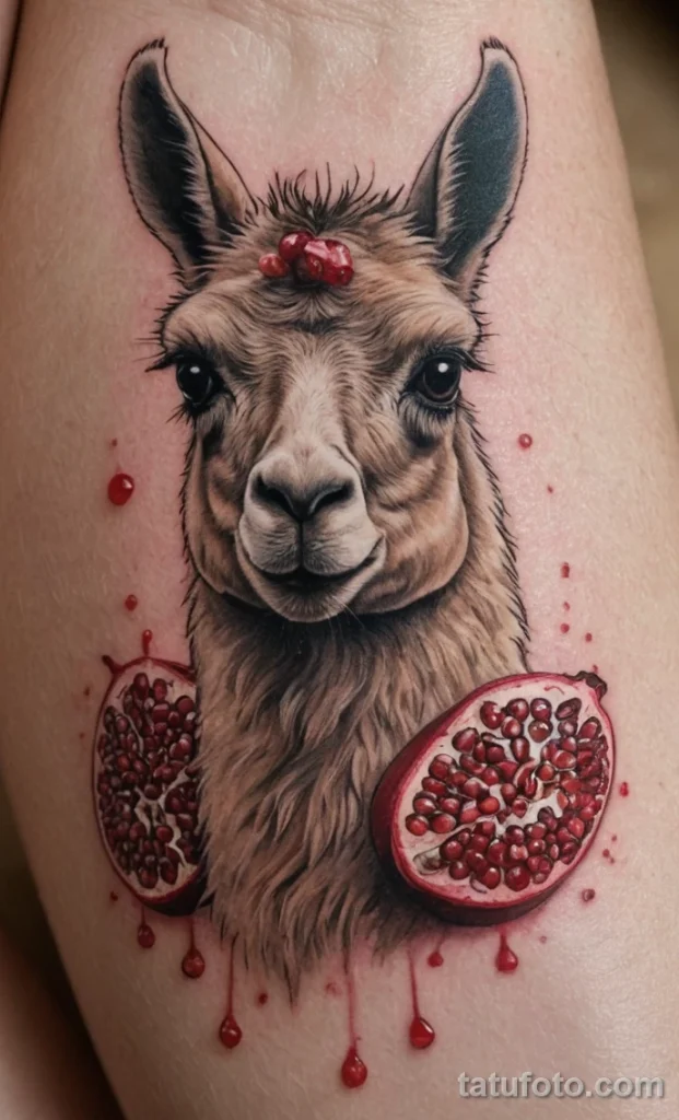 Идея для татуировки с ламой 2025 №67 - tatufoto.com