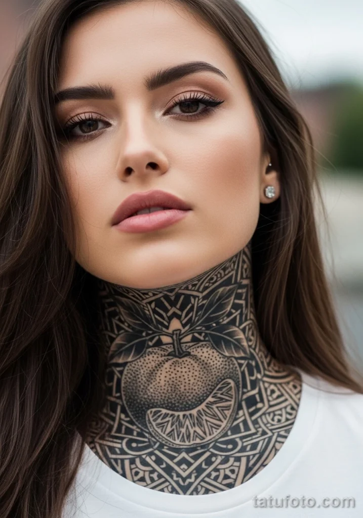 Пример рисунка татуировки с мандарином - идея 1 2025 №02 - tatufoto.com