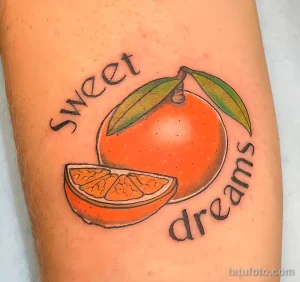 Пример рисунка татуировки с мандарином - идея 2025 №43 - tatufoto.com