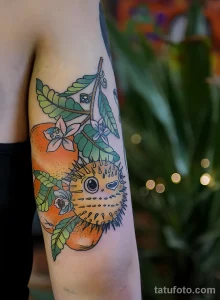 Пример рисунка татуировки с мандарином - идея 2025 №44 - tatufoto.com