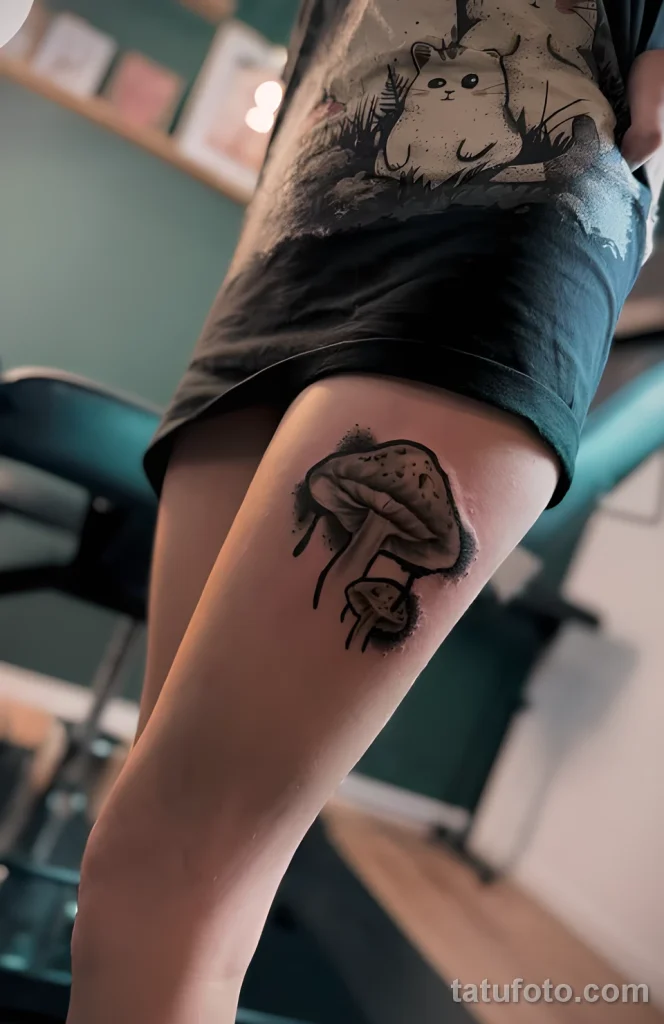 Пример рисунка татуировки с мухомором грибом 2025 №46 - tatufoto.com