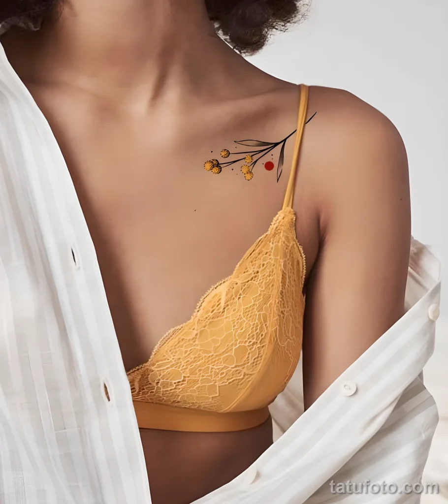 Пример татуировки с цветами Мимозы 2025 №13 - tatufoto.com