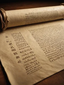 Фотография старинной книги с рукописным текстом на разных языках. Идеальный источник вдохновения для создания татуировки в стиле олдскул или леттеринг.