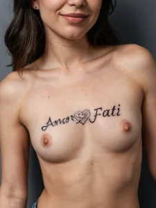 Татуировка «Amor Fati» на запястье, символизирующая принятие судьбы и путь к счастью, выполненная в минималистичном стиле.