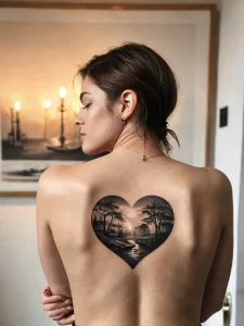 Человек в момент размышления, с татуировкой "Carpe Diem" на руке, символизирующий, как философия "лови момент" живет на его коже и в его сердце, вдохновляя на осознанную жизнь.