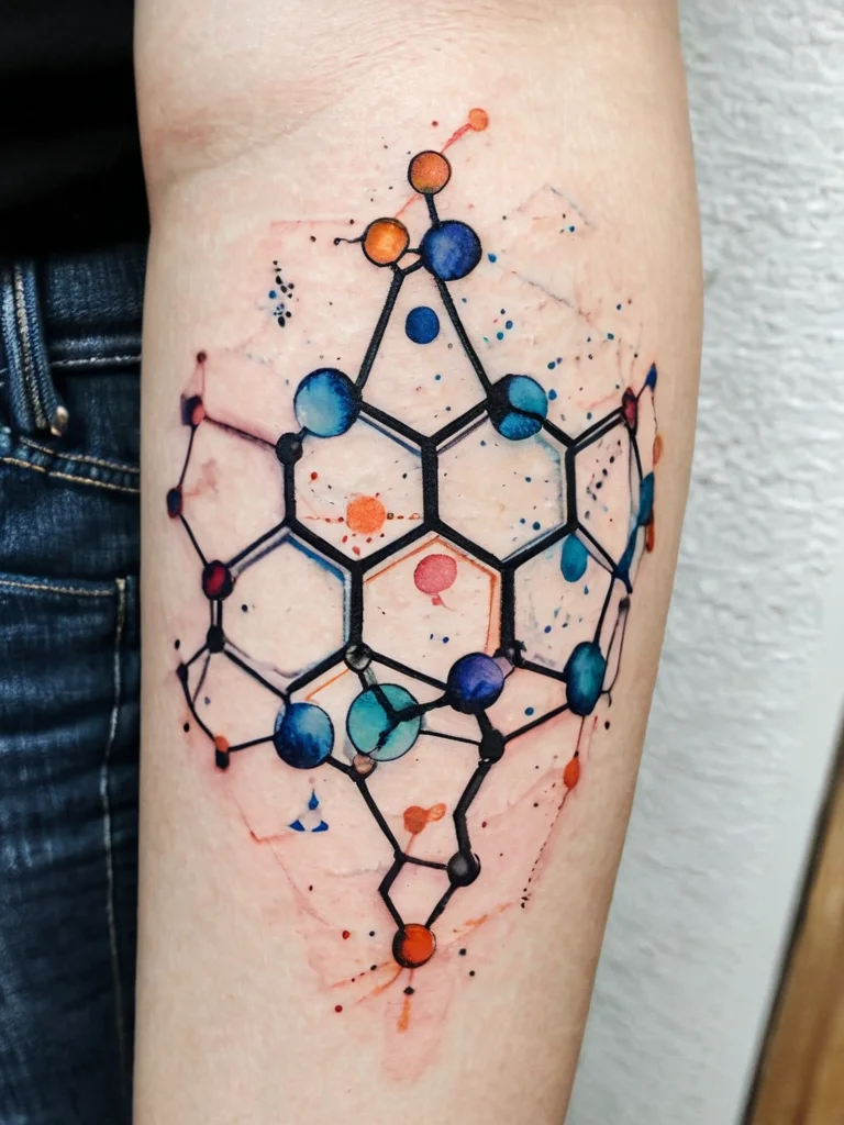 znachenie-tatu-molekula-serotoninadofamina-himiya-schastya-i-lubvi-k-zhizni_estetika-minimalizma-i-ne-tolko-varianty-stilizacii-molekuly