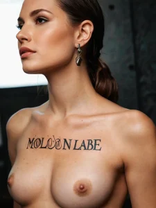 Крупный план татуировки 'Molon Labe' на предплечье, выполненной классическим греческим шрифтом с элементами стилизации, демонстрирующий переход от текста к символическим изображениям.