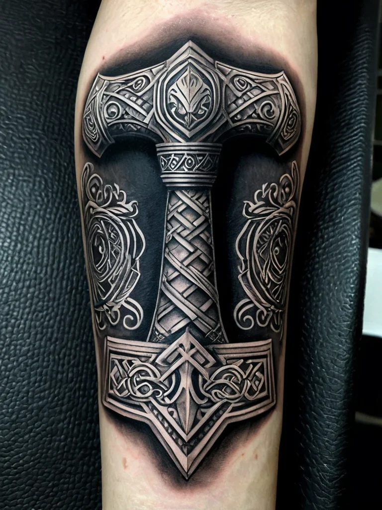 znachenie-tatu-molot-tora-v-viking-metal-svyaz-s-yazychestvom-i-skandinavskoi-mifologiei_stilistika-tatu-melnira-ot-realizma-do-run