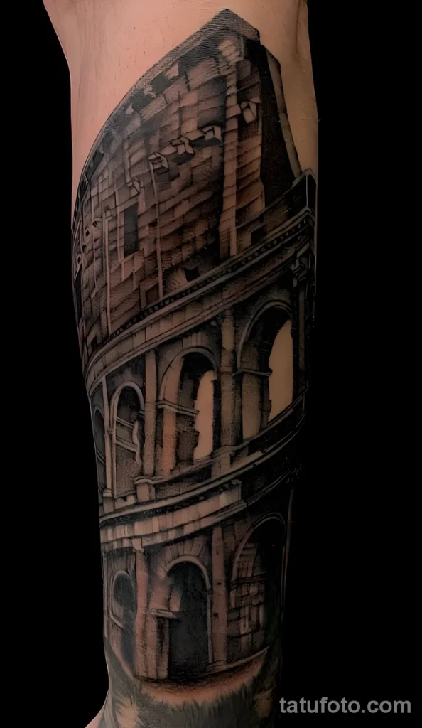 Значение тату Колизей - пример рисунка тату №02 - tatufoto.com