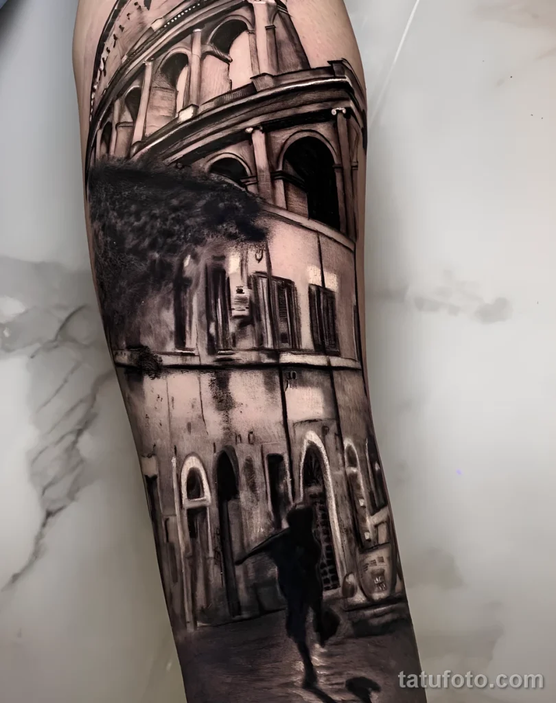Значение тату Колизей - пример рисунка тату №06 - tatufoto.com