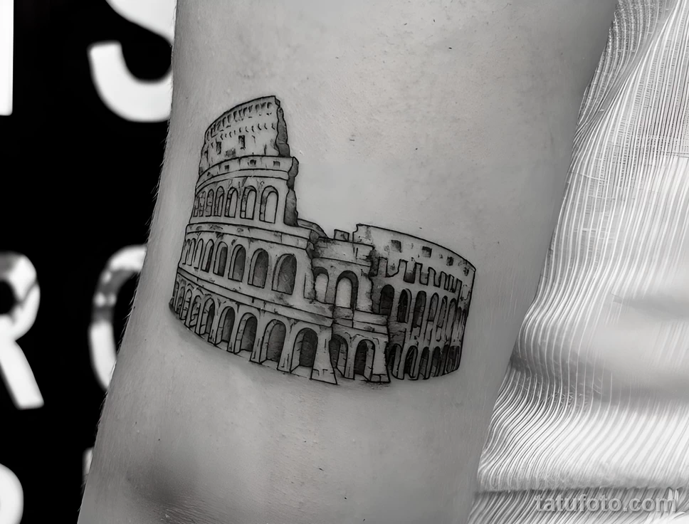 Значение тату Колизей - пример рисунка тату №07 - tatufoto.com