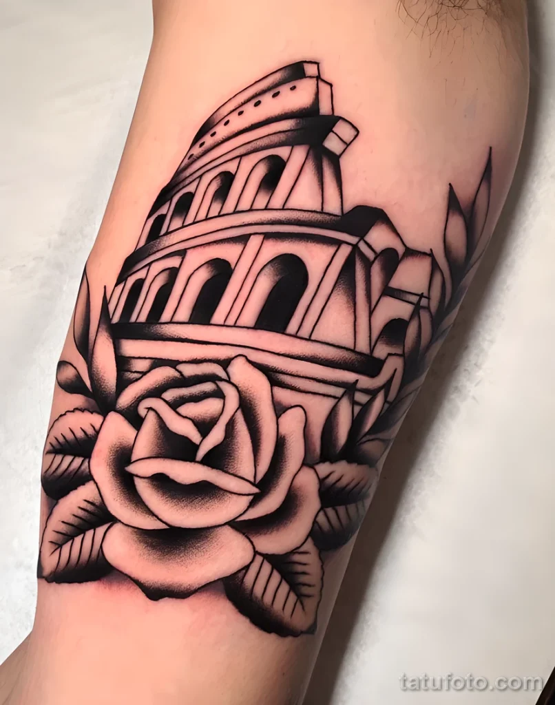 Значение тату Колизей - пример рисунка тату №09 - tatufoto.com