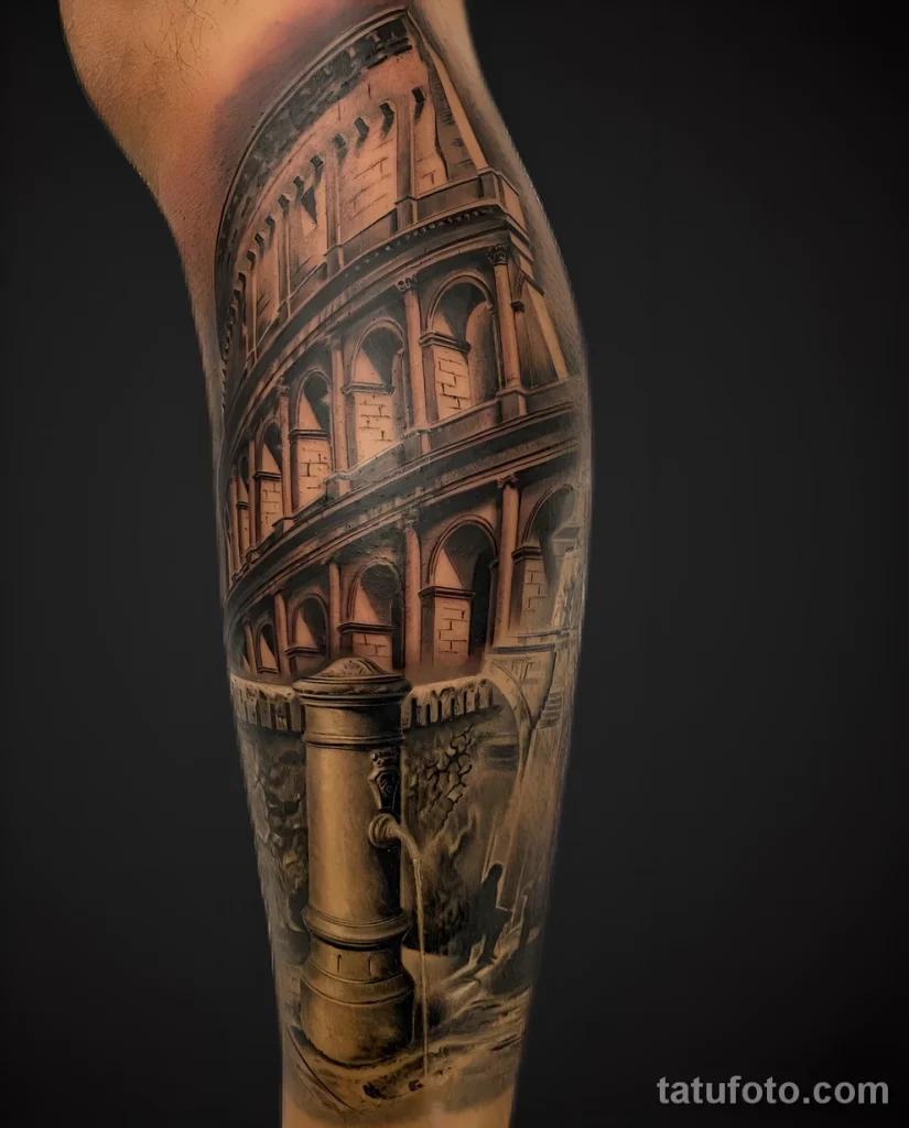Значение тату Колизей - пример рисунка тату №13 - tatufoto.com