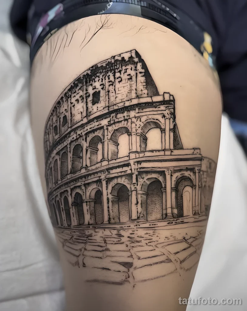 Значение тату Колизей - пример рисунка тату №15 - tatufoto.com