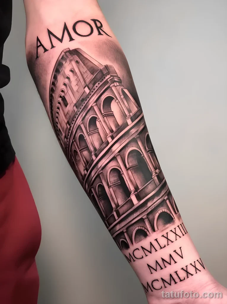 Значение тату Колизей - пример рисунка тату №20 - tatufoto.com