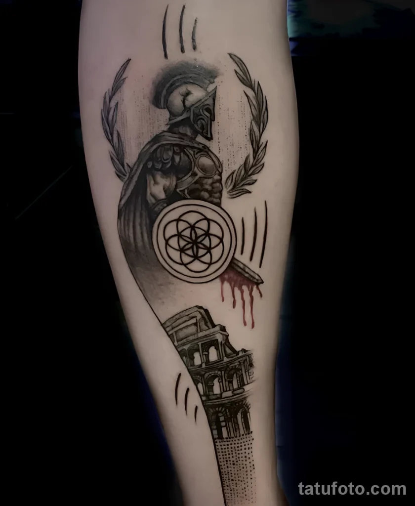 Значение тату Колизей - пример рисунка тату №25 - tatufoto.com