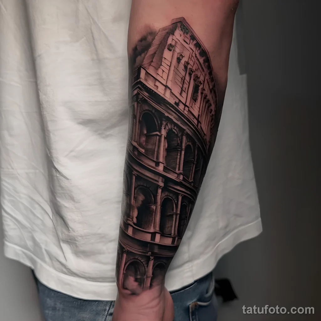 Значение тату Колизей - пример рисунка тату №26 - tatufoto.com