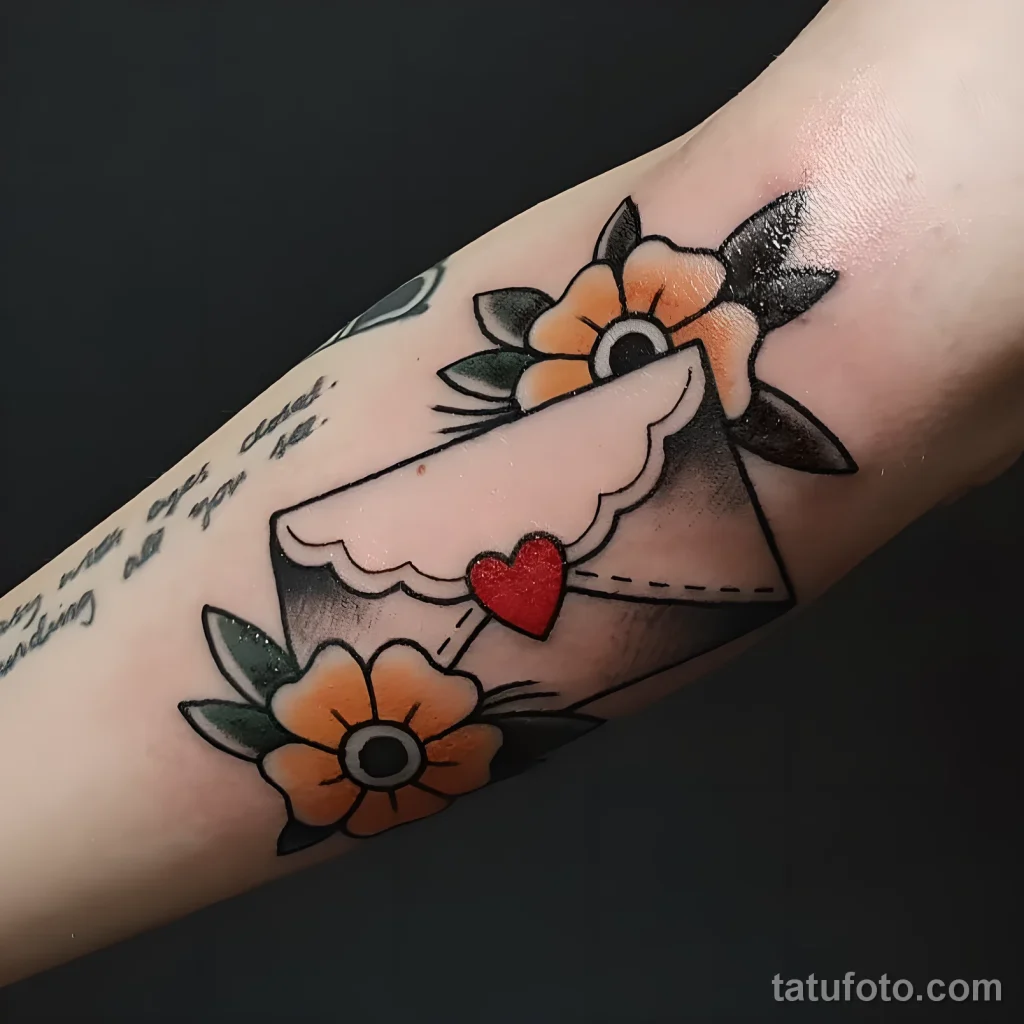 Значение тату конверт с письмом - пример рисунка тату №09 - tatufoto.com