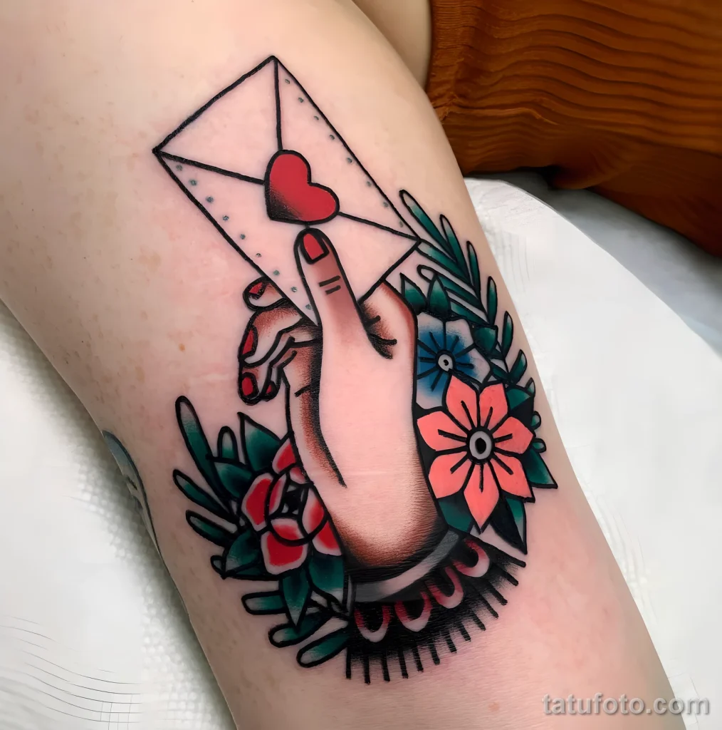 Значение тату конверт с письмом - пример рисунка тату №13 - tatufoto.com