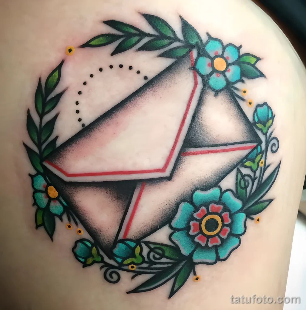 Значение тату конверт с письмом - пример рисунка тату №20 - tatufoto.com