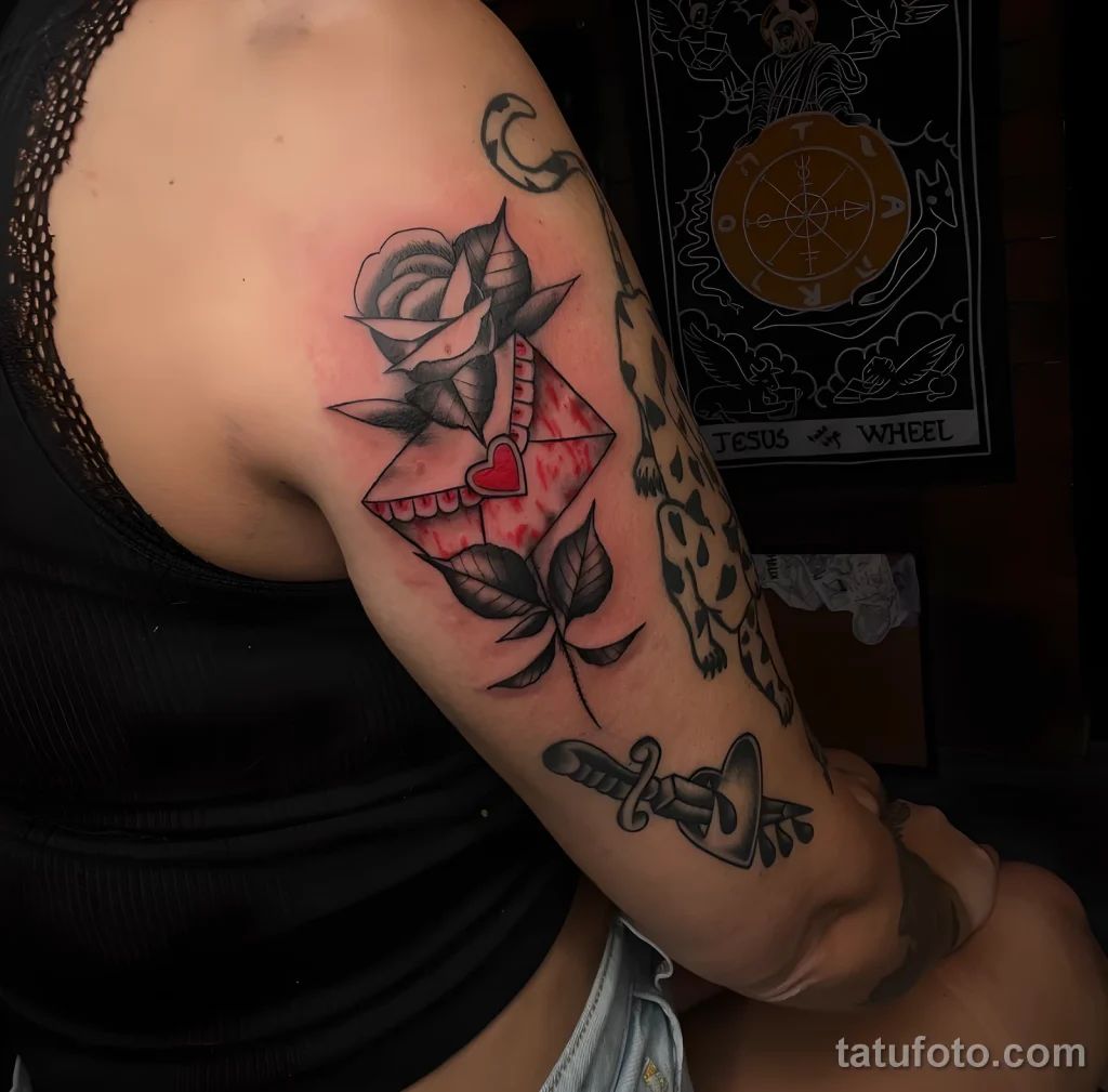 Значение тату конверт с письмом - пример рисунка тату №31 - tatufoto.com