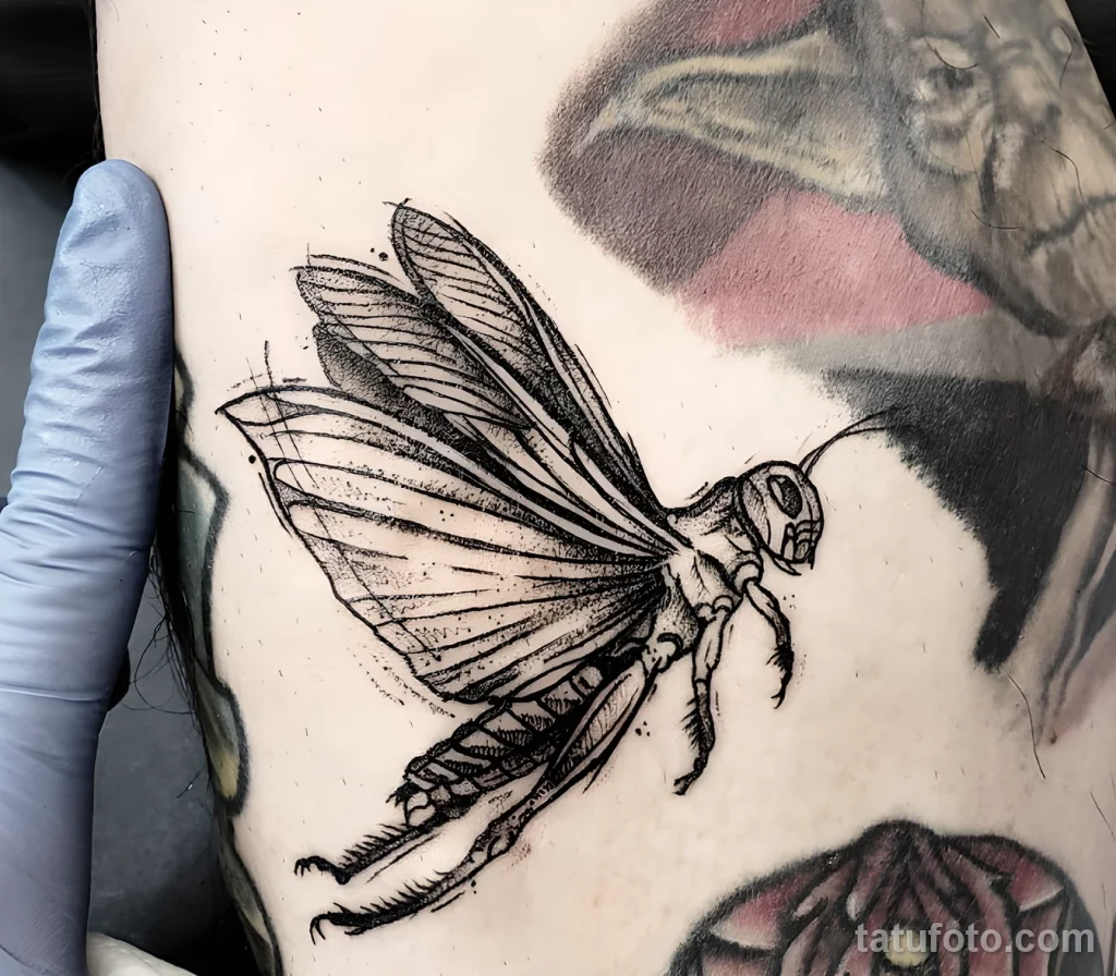 Значение тату саранча - пример рисунка тату №03 - tatufoto.com
