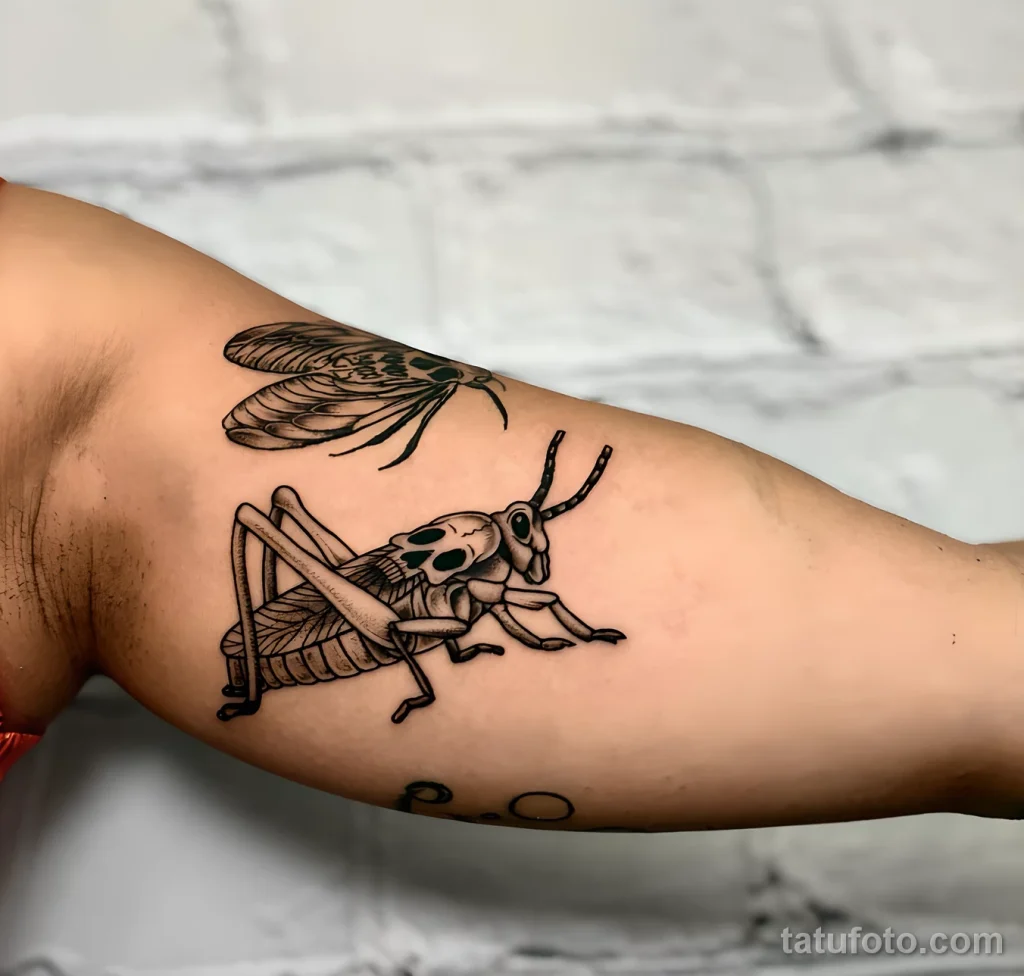 Значение тату саранча - пример рисунка тату №10 - tatufoto.com