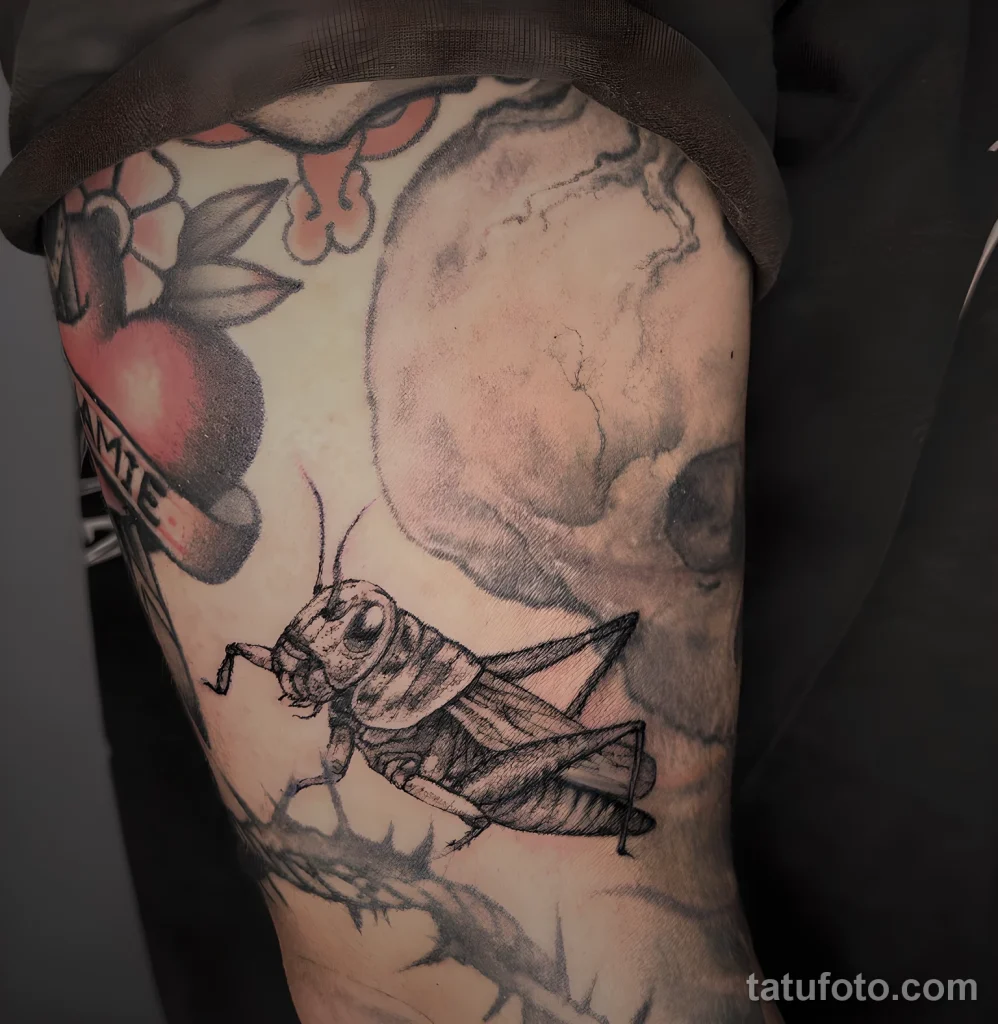 Значение тату саранча - пример рисунка тату №27 - tatufoto.com