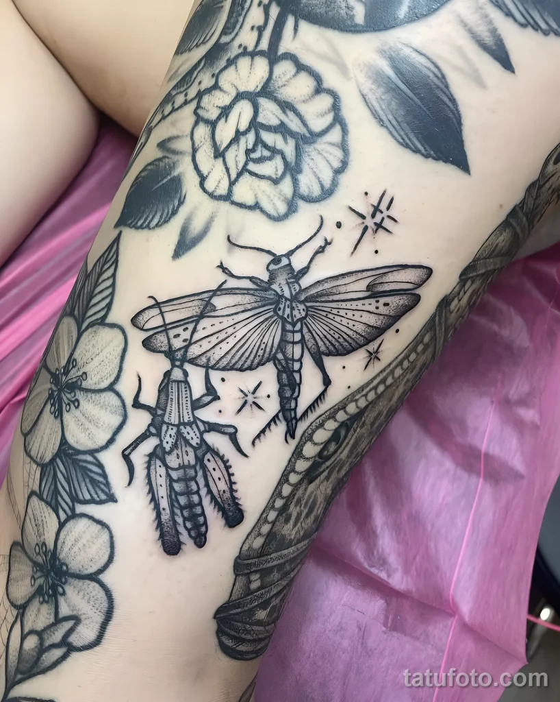 Значение тату саранча - пример рисунка тату №36 - tatufoto.com