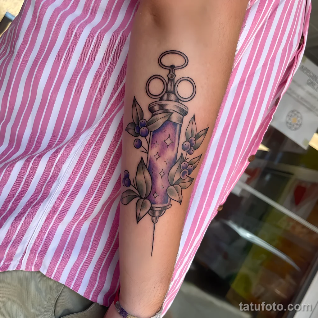 Значение тату шприц - пример рисунка тату №05 - tatufoto.com