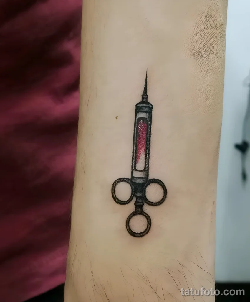 Значение тату шприц - пример рисунка тату №06 - tatufoto.com
