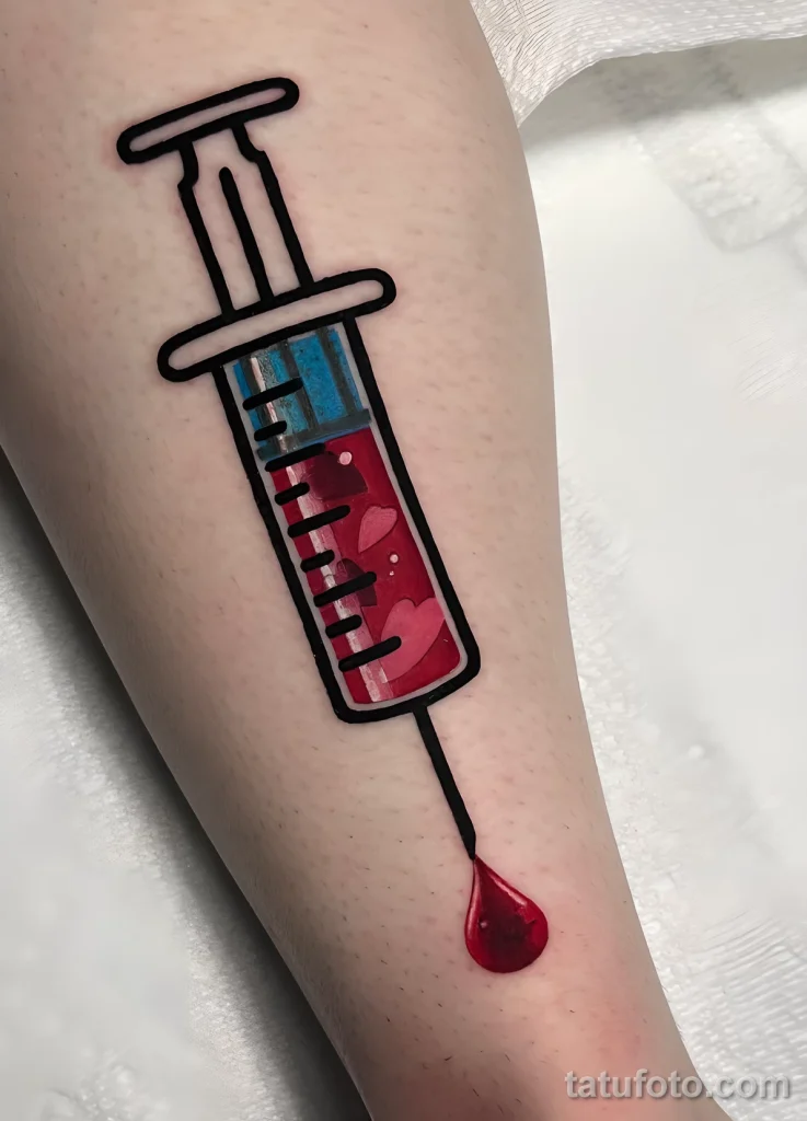 Значение тату шприц - пример рисунка тату №07 - tatufoto.com