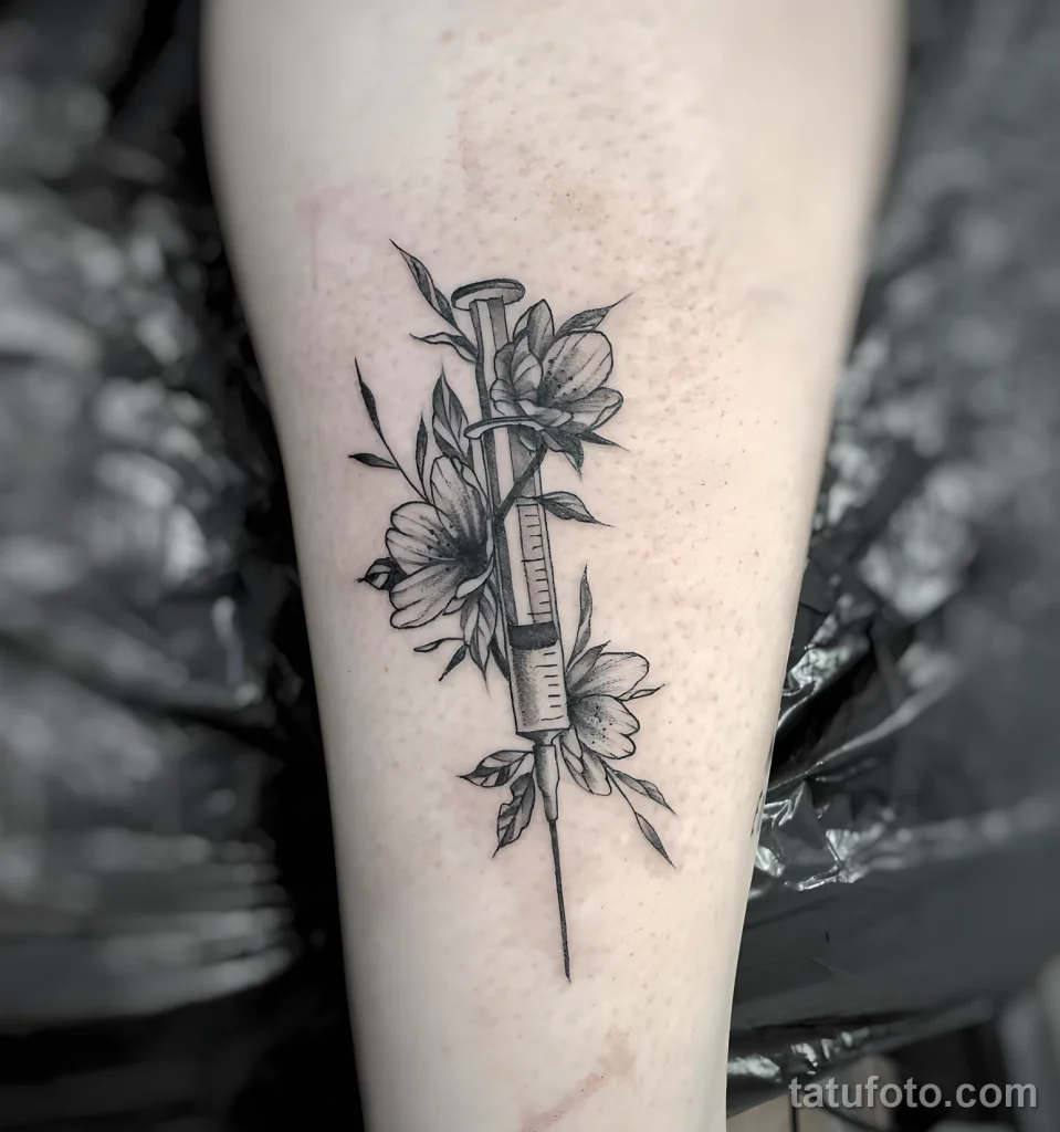 Значение тату шприц - пример рисунка тату №08 - tatufoto.com