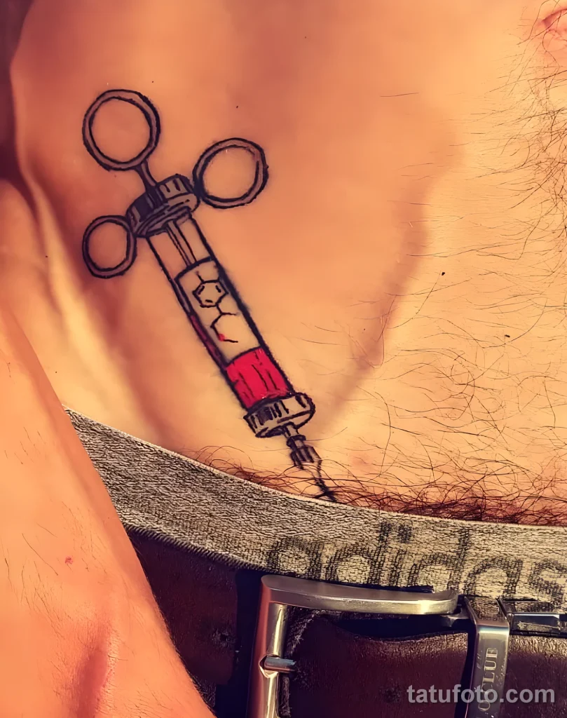 Значение тату шприц - пример рисунка тату №10 - tatufoto.com