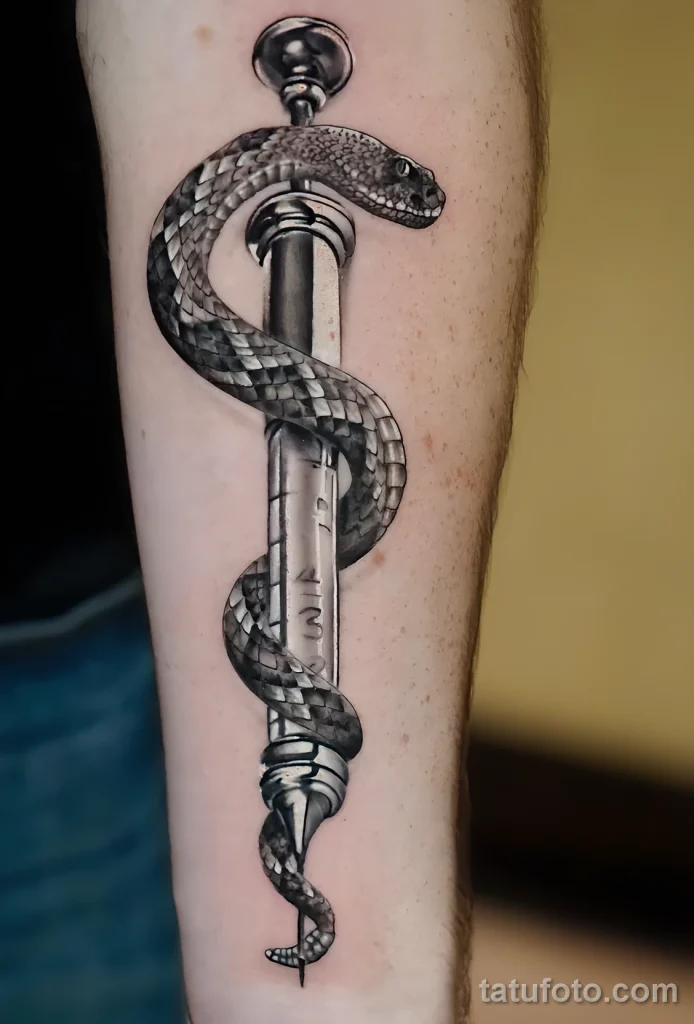 Значение тату шприц - пример рисунка тату №16 - tatufoto.com