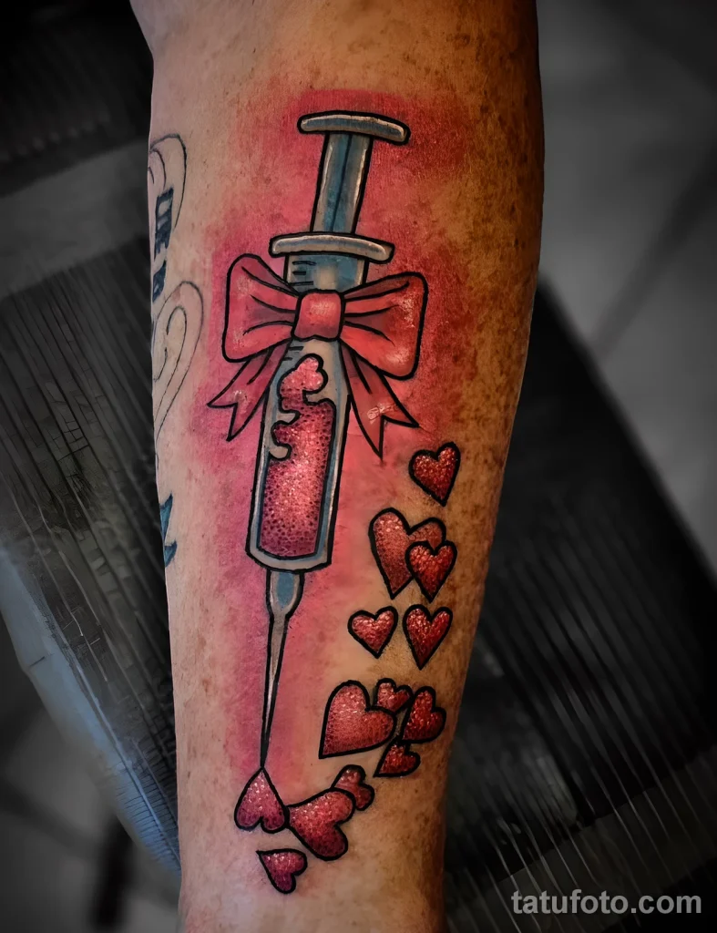 Значение тату шприц - пример рисунка тату №17 - tatufoto.com
