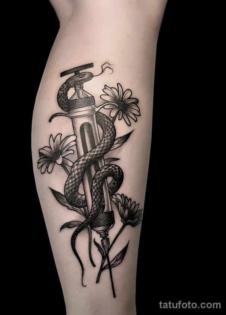 Значение тату шприц - пример рисунка тату №20 - tatufoto.com