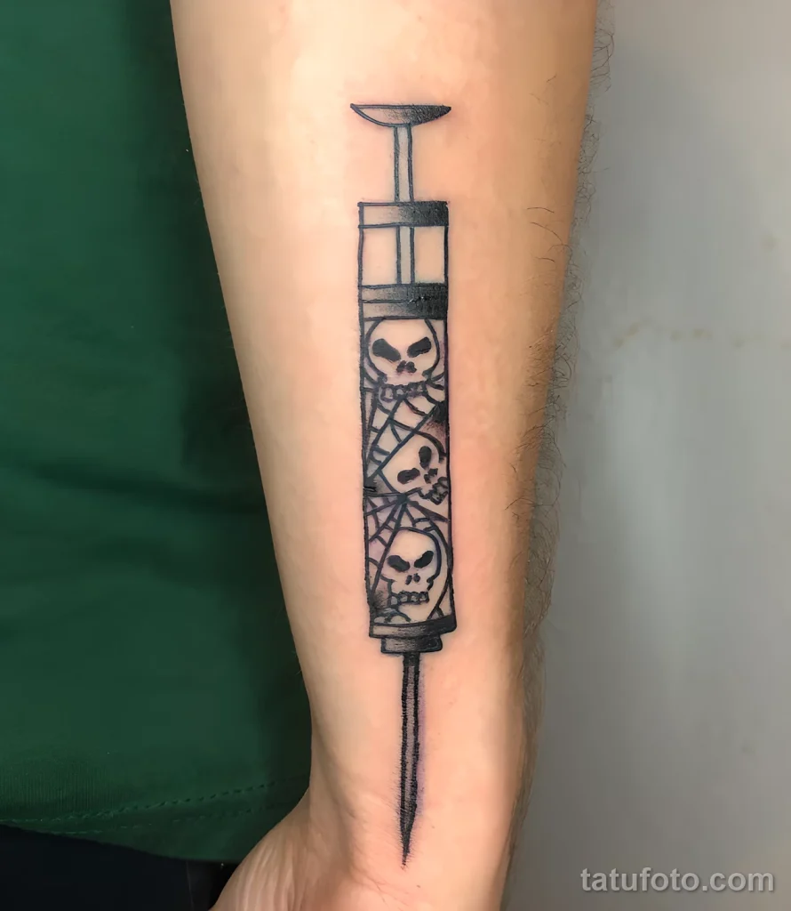 Значение тату шприц - пример рисунка тату №23 - tatufoto.com