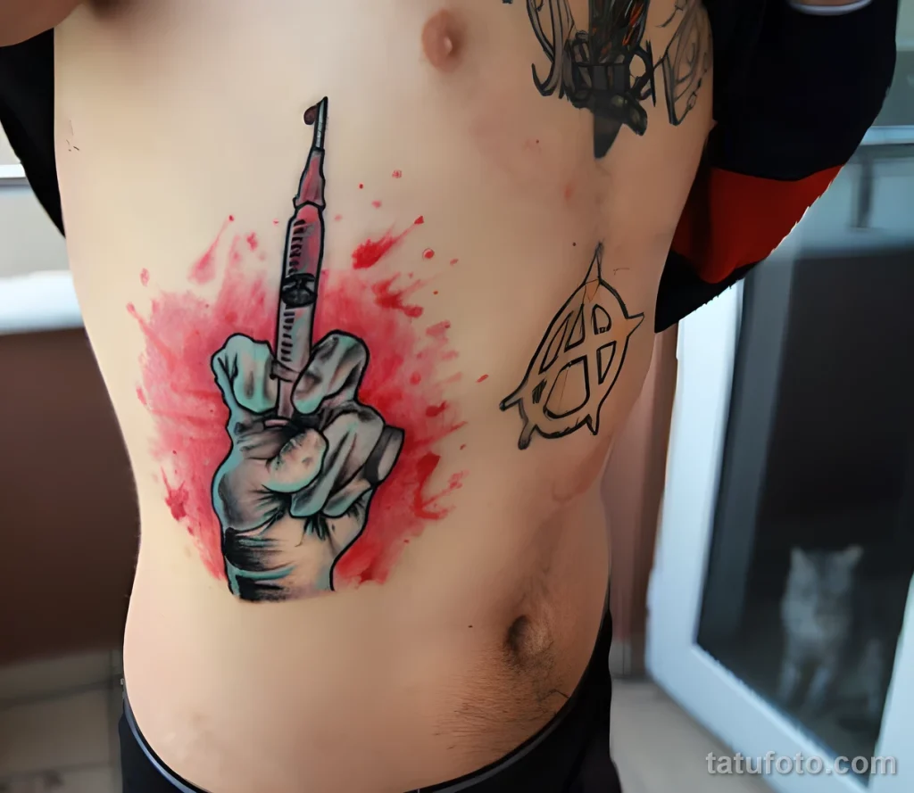 Значение тату шприц - пример рисунка тату №24 - tatufoto.com