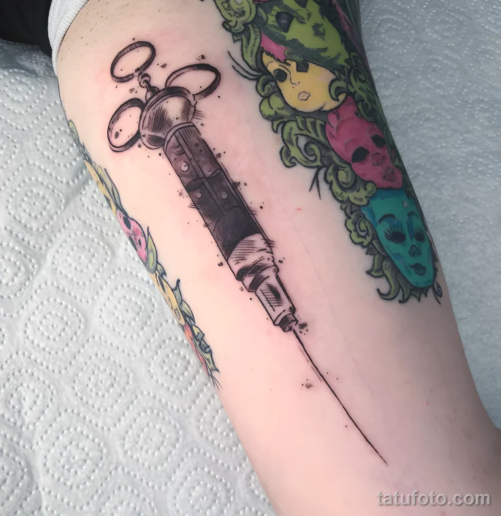 Значение тату шприц - пример рисунка тату №28 - tatufoto.com