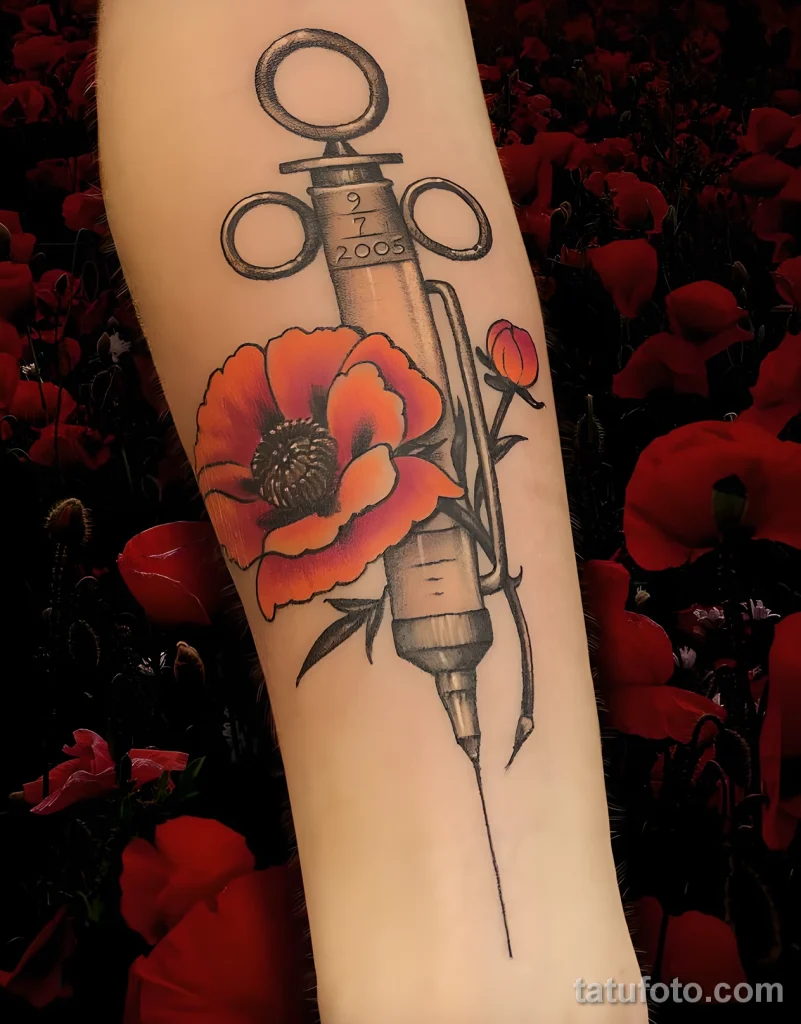 Значение тату шприц - пример рисунка тату №32 - tatufoto.com