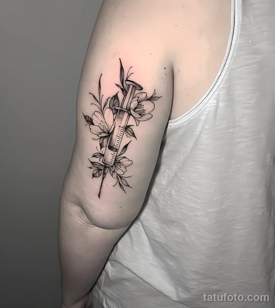 Значение тату шприц - пример рисунка тату №33 - tatufoto.com