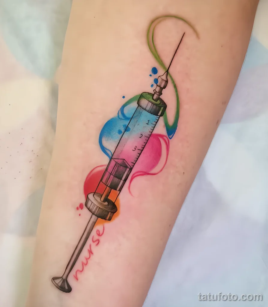 Значение тату шприц - пример рисунка тату №35 - tatufoto.com