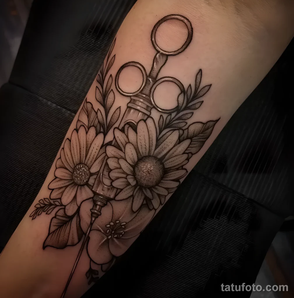 Значение тату шприц - пример рисунка тату №37 - tatufoto.com