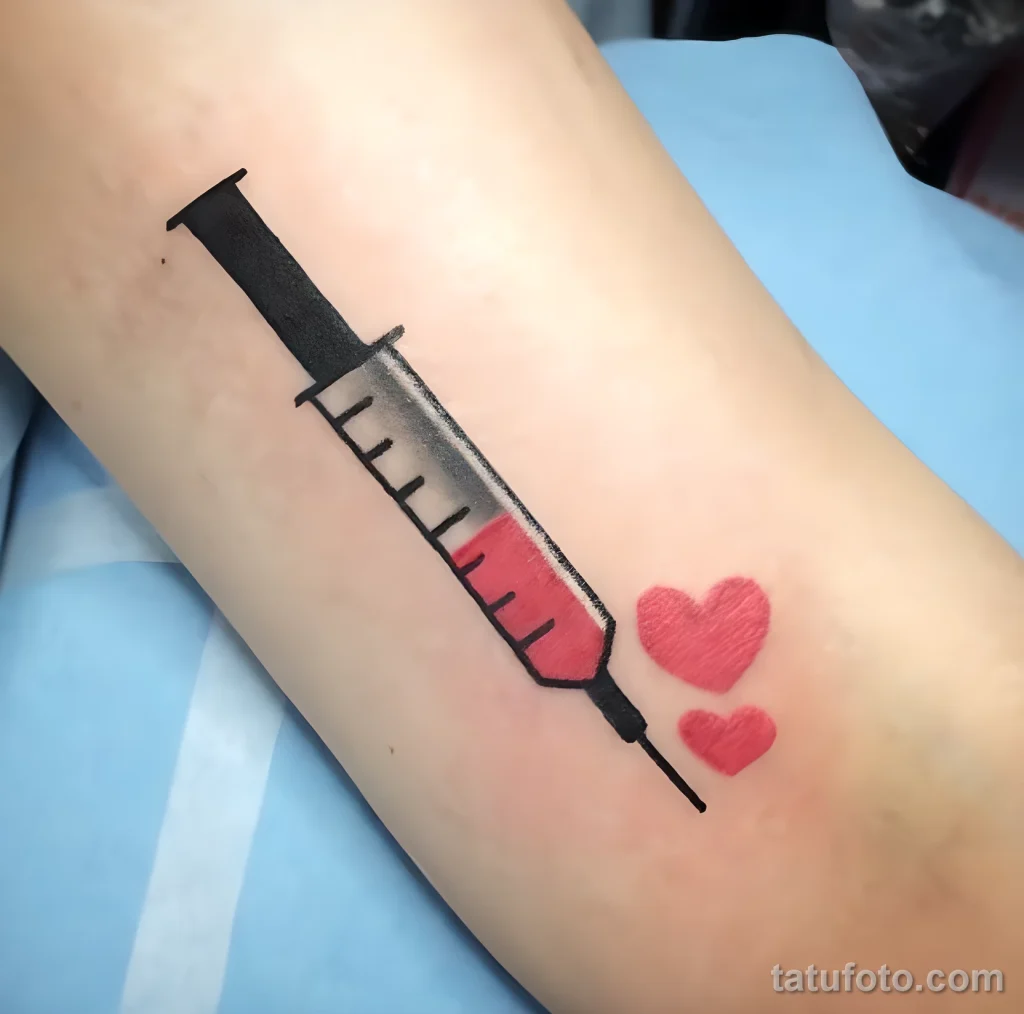Значение тату шприц - пример рисунка тату №39 - tatufoto.com